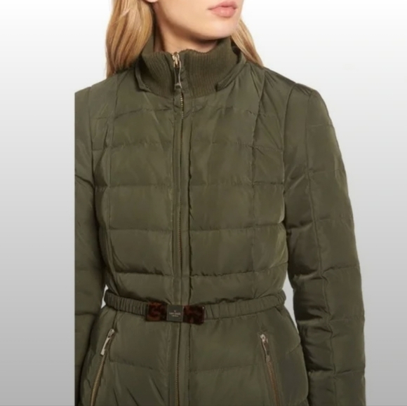 KATE SPADE GREEN A-LINE PUFFER JACKET COAT SIZE SMALL EXCELLENT CONDITION - Picture 2 of 5